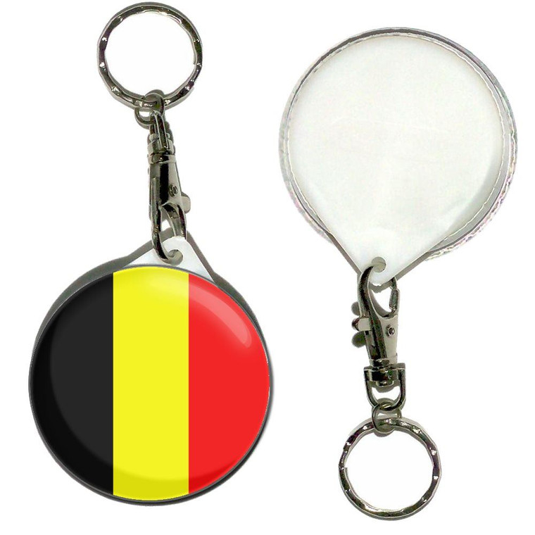 Belgium Flag - 55mm Button Badge Key Ring