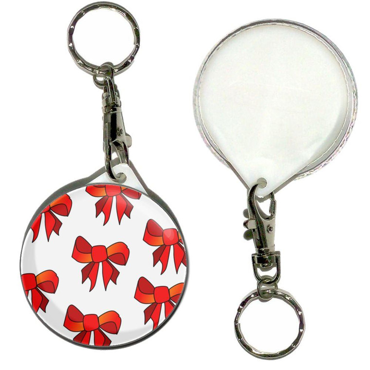 Bow Pattern - 55mm Button Badge Key Ring