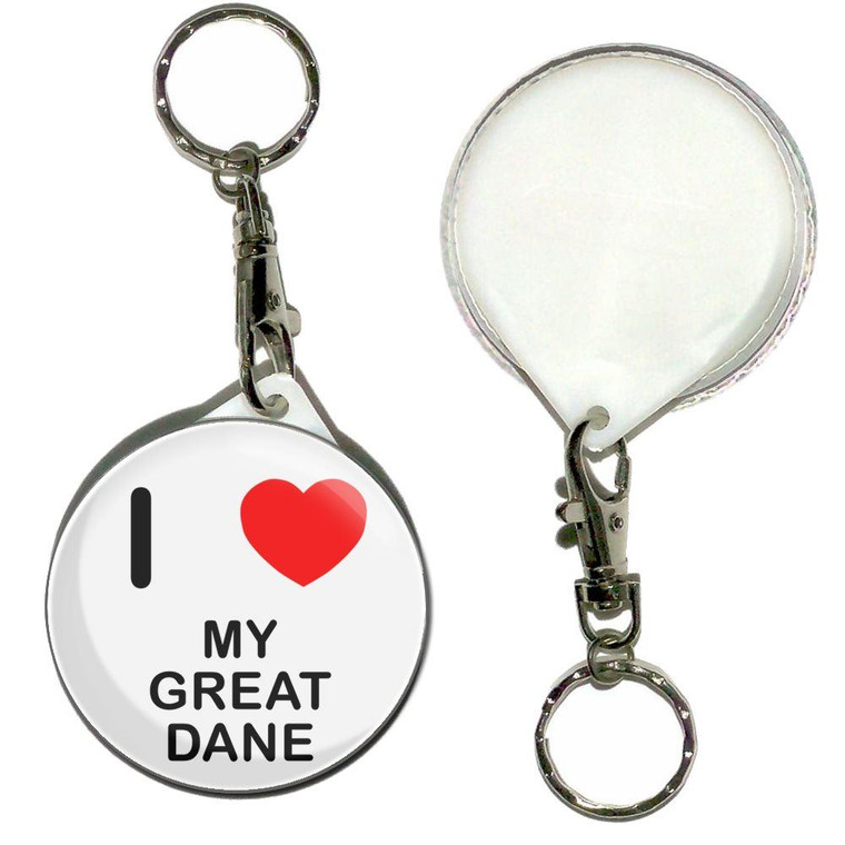 I Love My Great Dane - 55mm Button Badge Key Ring