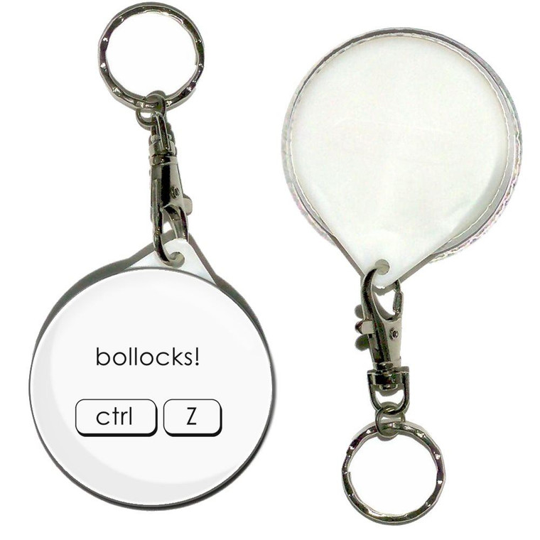 Ctrl Z - Bollocks - 55mm Button Badge Key Ring