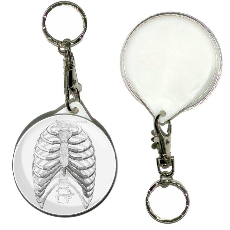 Ribcage - 55mm Button Badge Key Ring