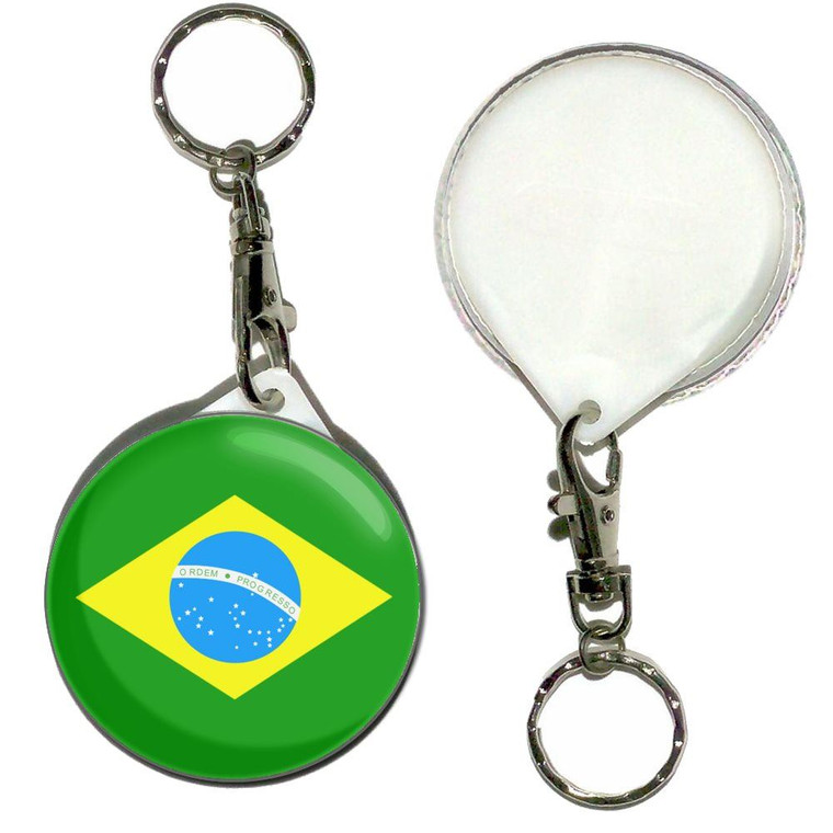 Brazil Flag - 55mm Button Badge Key Ring