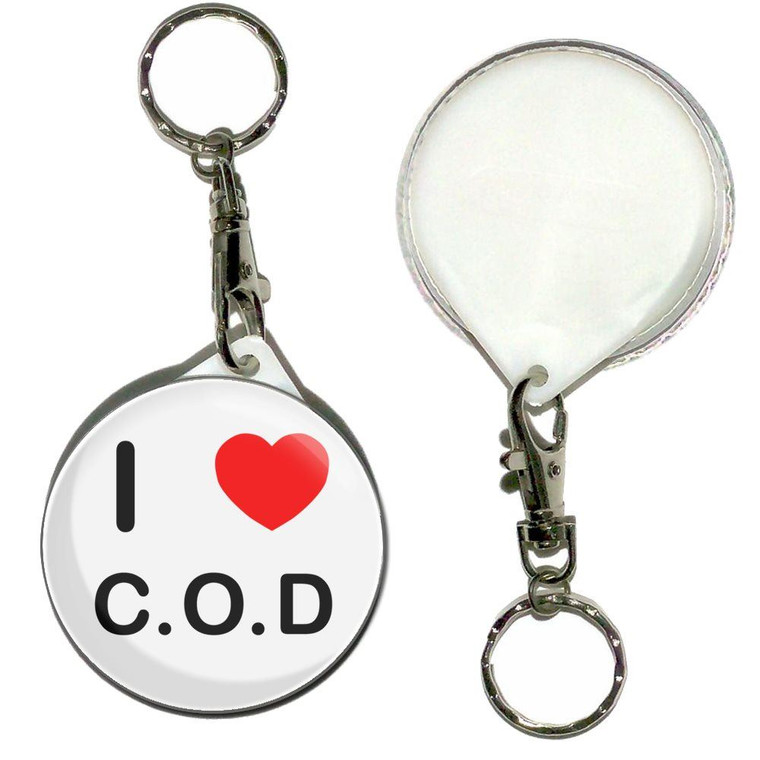 I Love C.O.D - 55mm Button Badge Key Ring