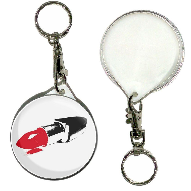 Lipstick - 55mm Button Badge Key Ring
