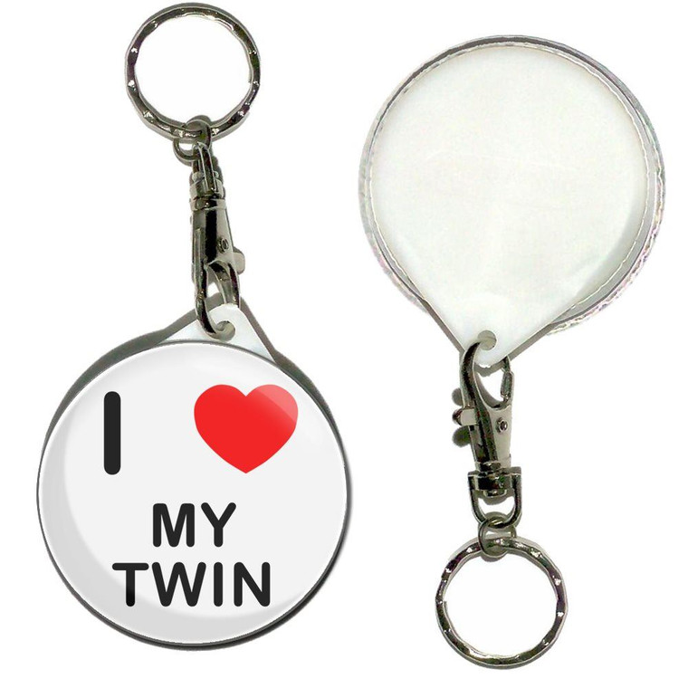 I Love My Twin - 55mm Button Badge Key Ring