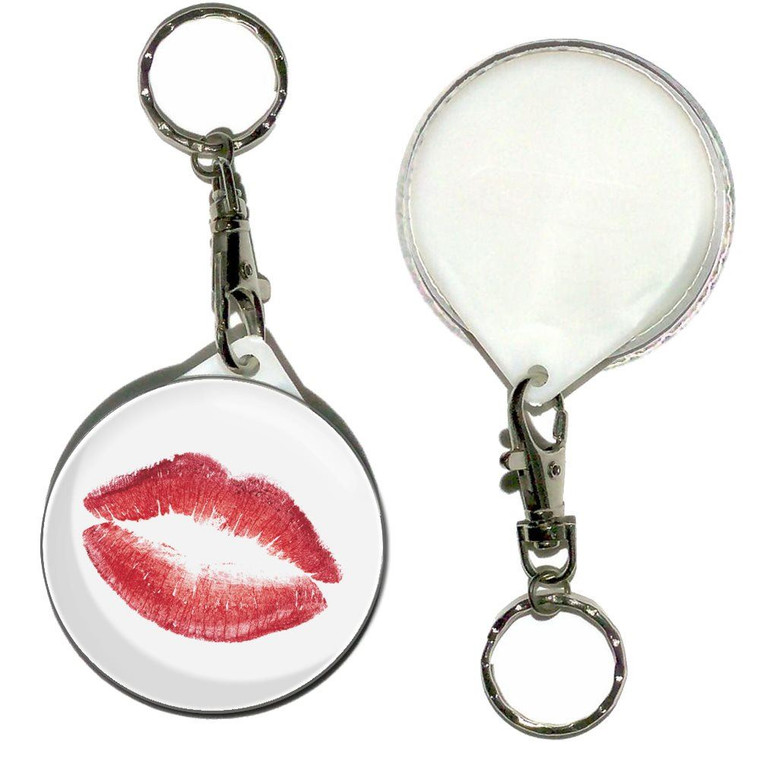 Lips - 55mm Button Badge Key Ring