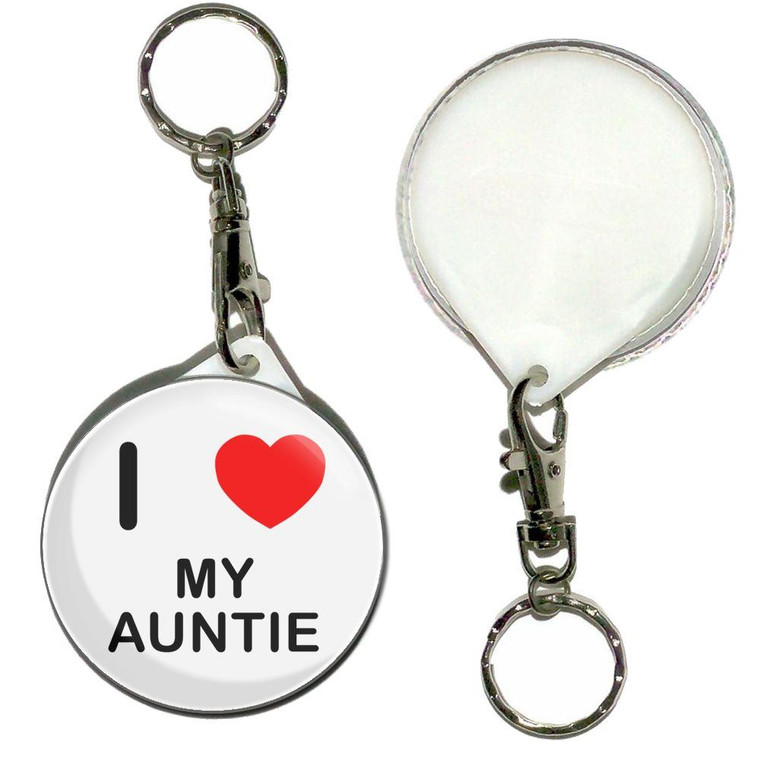 I Love My Auntie - 55mm Button Badge Key Ring