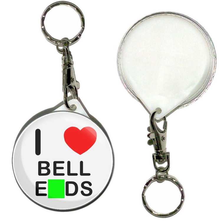 I Love Bell Ends - 55mm Button Badge Key Ring