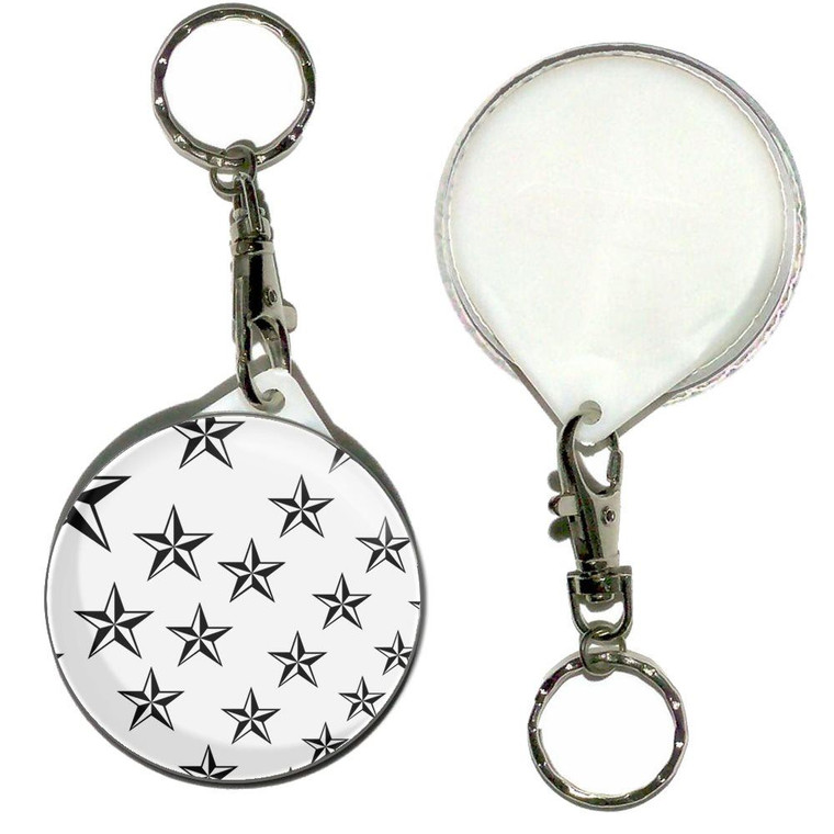 Nautical Stars - 55mm Button Badge Key Ring