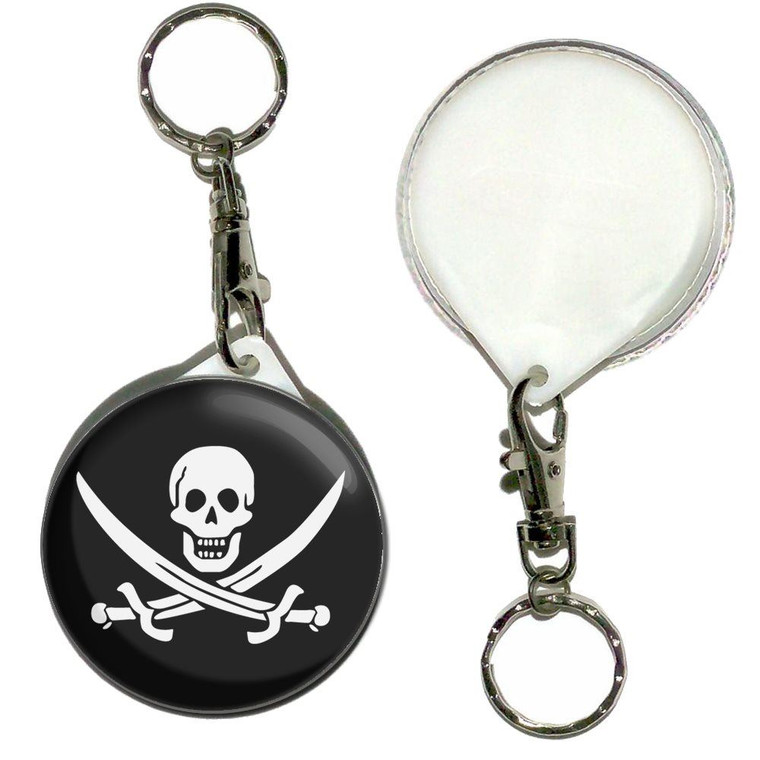 Jolly Roger - 55mm Button Badge Key Ring