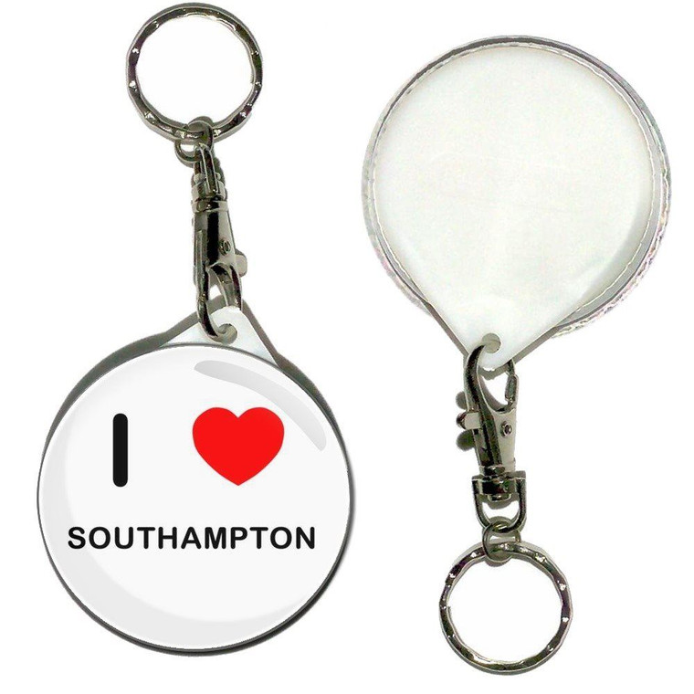 I Love Southampton - 55mm Button Badge Key Ring