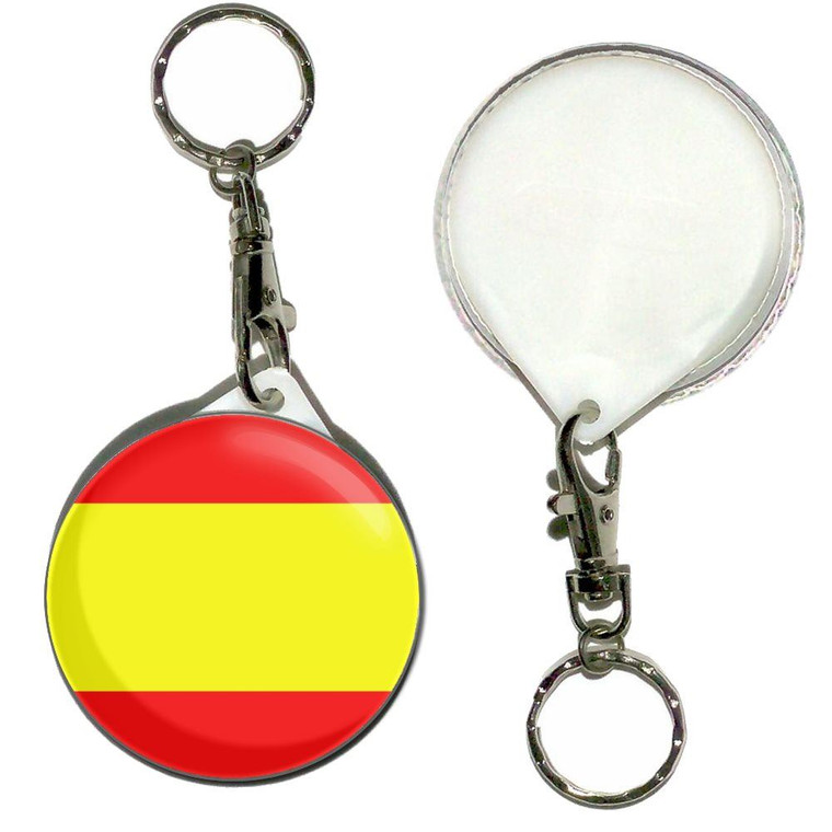 Spain Flag - 55mm Button Badge Key Ring