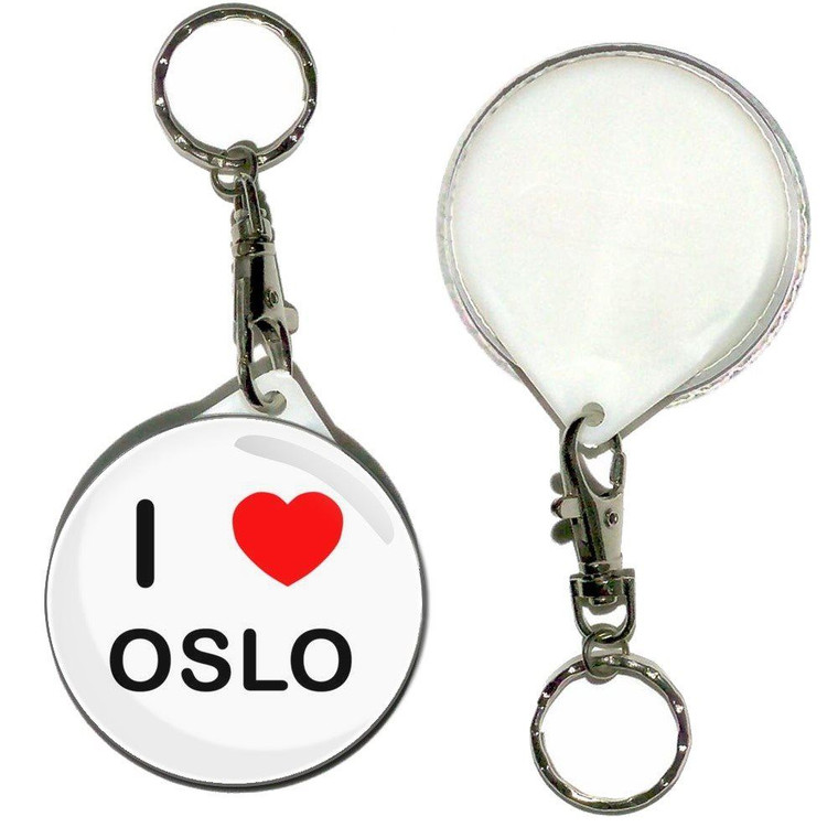 I Love Oslo - 55mm Button Badge Key Ring