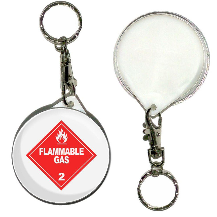 Flammable Gas - 55mm Button Badge Key Ring