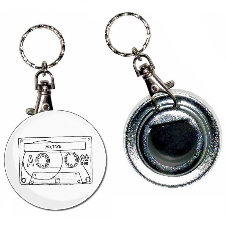 Cassette Tape - 55mm Button Badge Bottle Opener