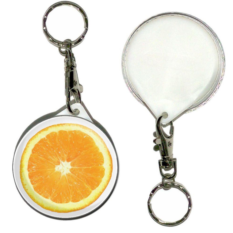 Orange - 55mm Button Badge Key Ring