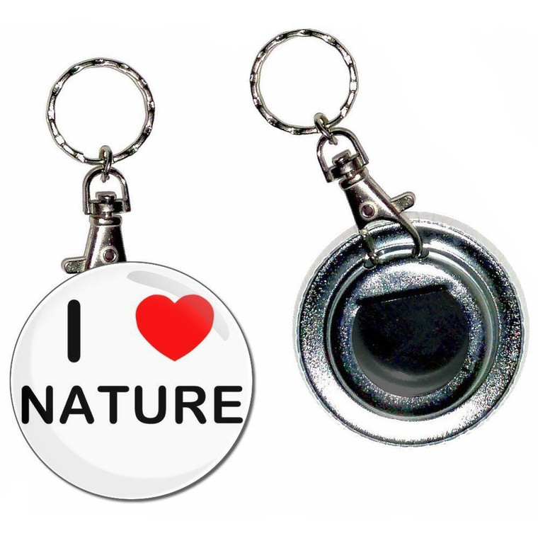 I love Nature - 55mm Button Badge Bottle Opener