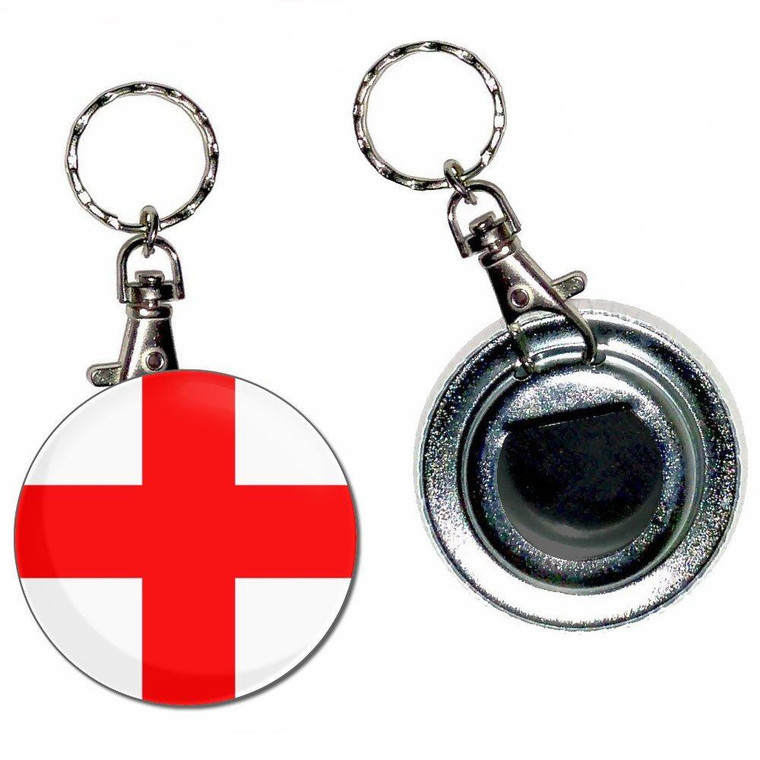 England Flag - 55mm Button Badge Bottle Opener