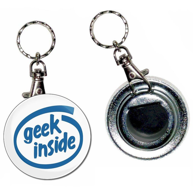 Geek Inside - 55mm Button Badge Bottle Opener