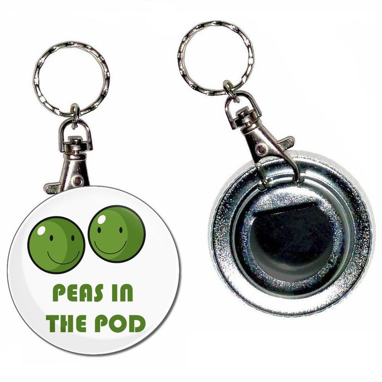 Peas in the Pod - 55mm Button Badge Bottle Opener