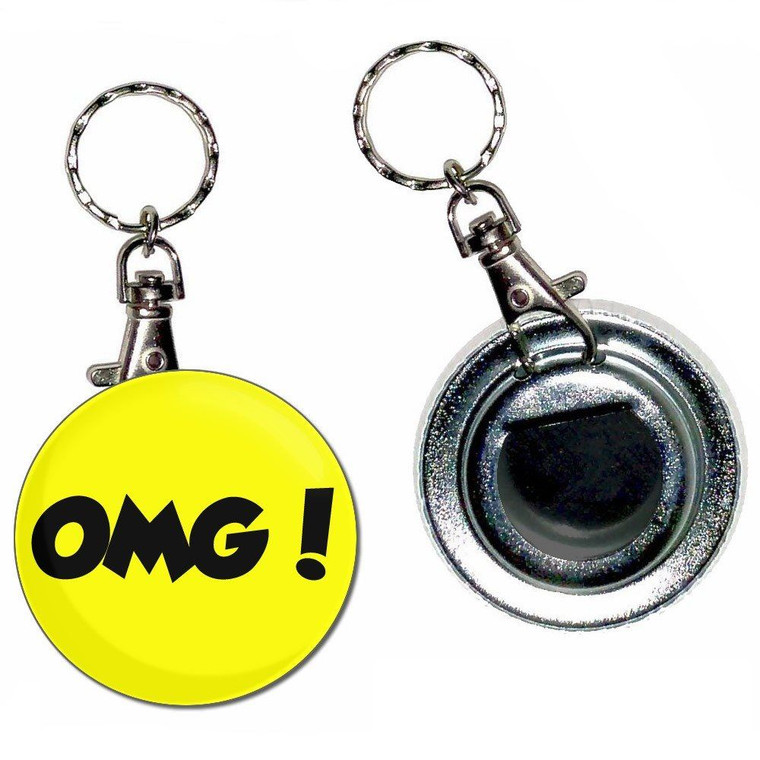 OMG! Oh My God - 55mm Button Badge Bottle Opener