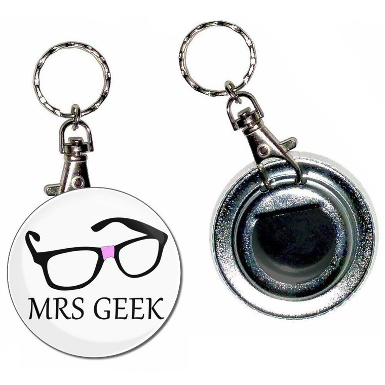 Mrs Geek - 55mm Button Badge Bottle Opener