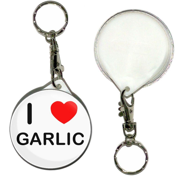 I Love Garlic - 55mm Button Badge Key Ring