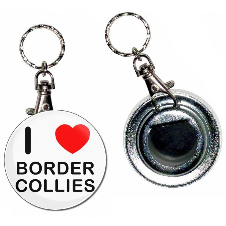 I Love Border Collies - 55mm Button Badge Bottle Opener