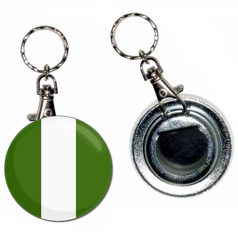 Nigeria Flag - 55mm Button Badge Bottle Opener