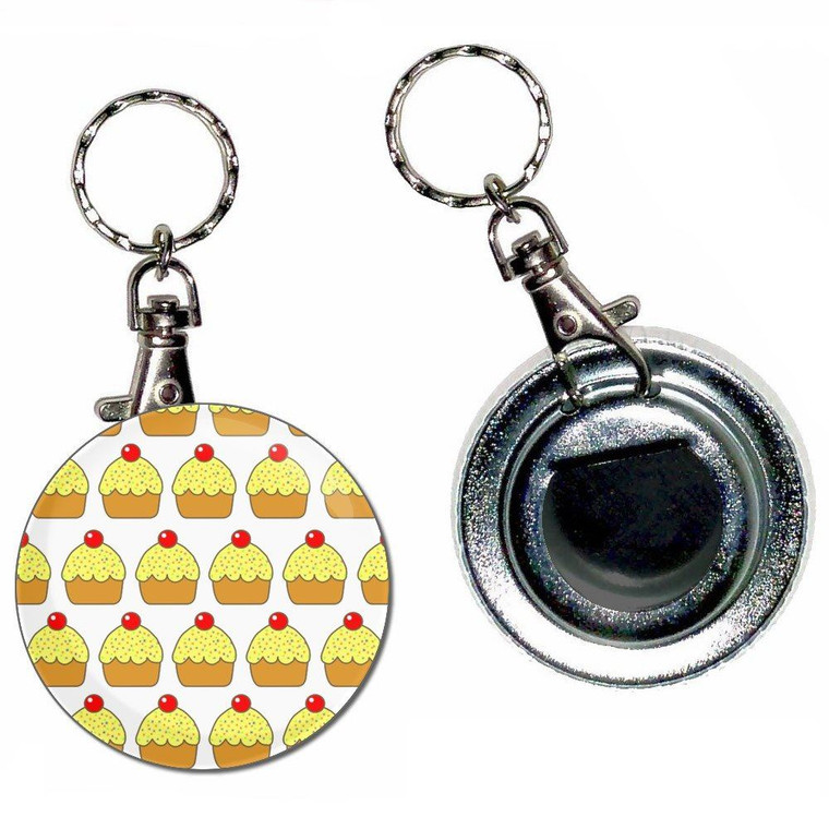 Cupcake Pattern - 55mm Button Badge Bottle Opener