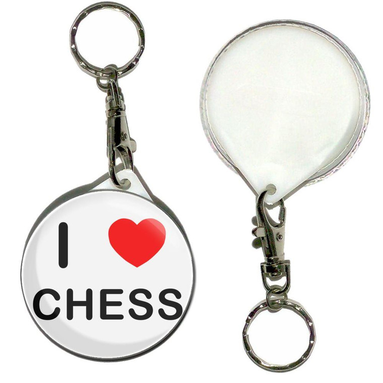 I Love Chess - 55mm Button Badge Key Ring