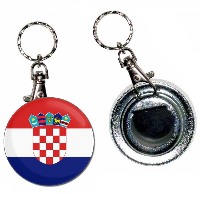 Croatia Flag - 55mm Button Badge Bottle Opener