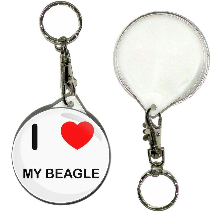 I Love My Beagle - 55mm Button Badge Key Ring