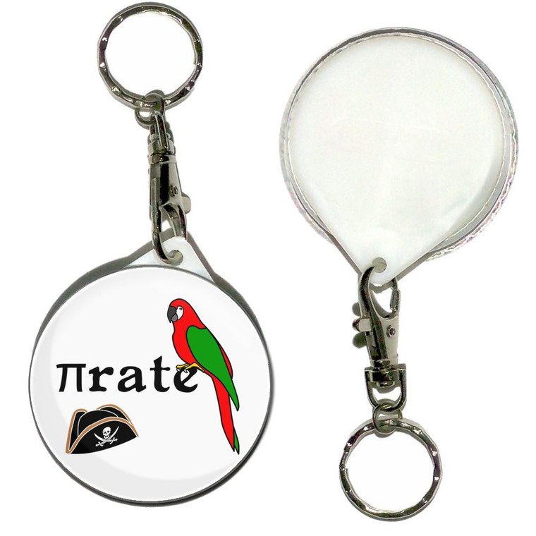 Pi Rate - 55mm Button Badge Key Ring