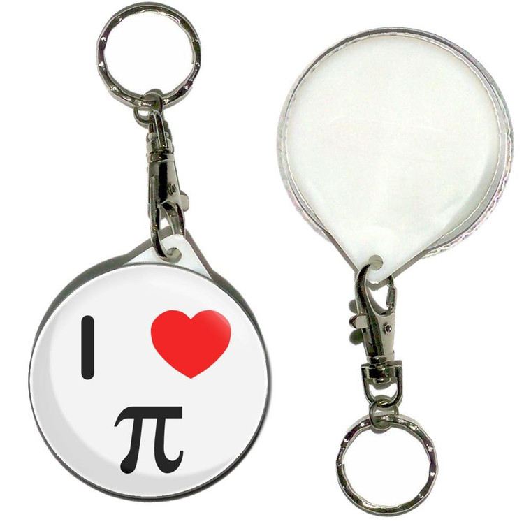 I Love Pi - 55mm Button Badge Key Ring