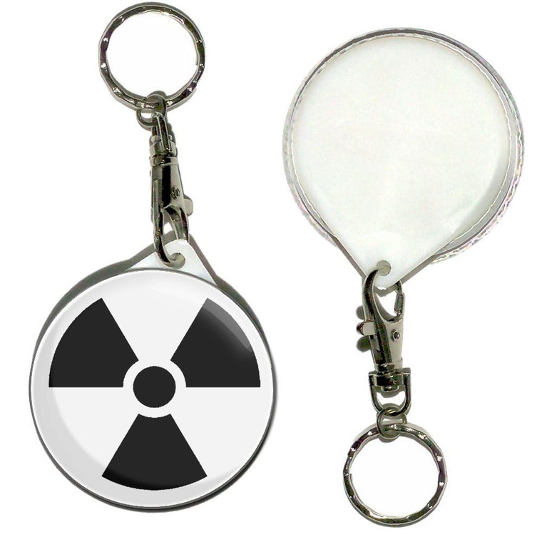 Black Nuclear Symbol - 55mm Button Badge Key Ring