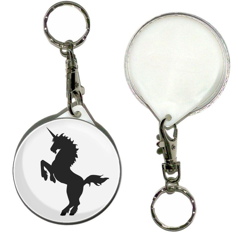 Unicorn Silhouette - 55mm Button Badge Key Ring