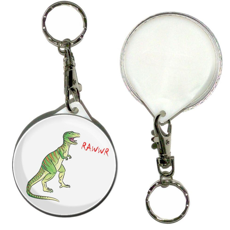 Dinosaur Rawwr! - 55mm Button Badge Key Ring
