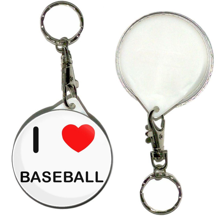 I Love Baseball - 55mm Button Badge Key Ring