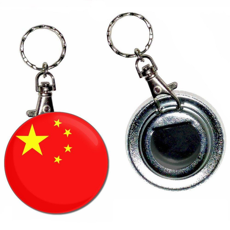 China Flag - 55mm Button Badge Bottle Opener