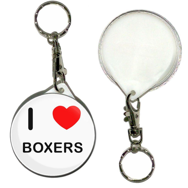 I Love Boxers - 55mm Button Badge Key Ring