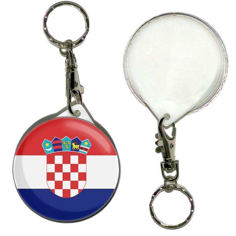 Croatia Flag - 55mm Button Badge Key Ring