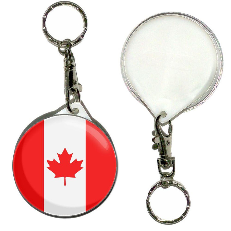 Canada Flag - 55mm Button Badge Key Ring