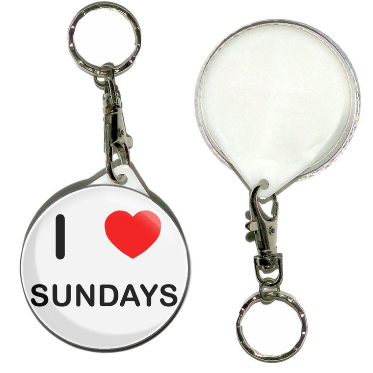 I Love Sundays - 55mm Button Badge Key Ring