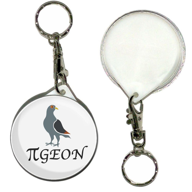 Pi Pigeon - 55mm Button Badge Key Ring