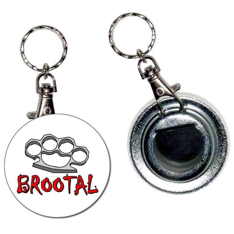 Br00tal Knuckleduster - 55mm Button Badge Bottle Opener