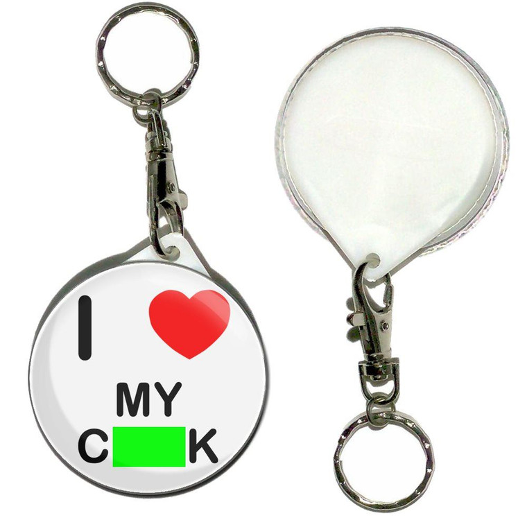 I Love My Cock - 55mm Button Badge Key Ring