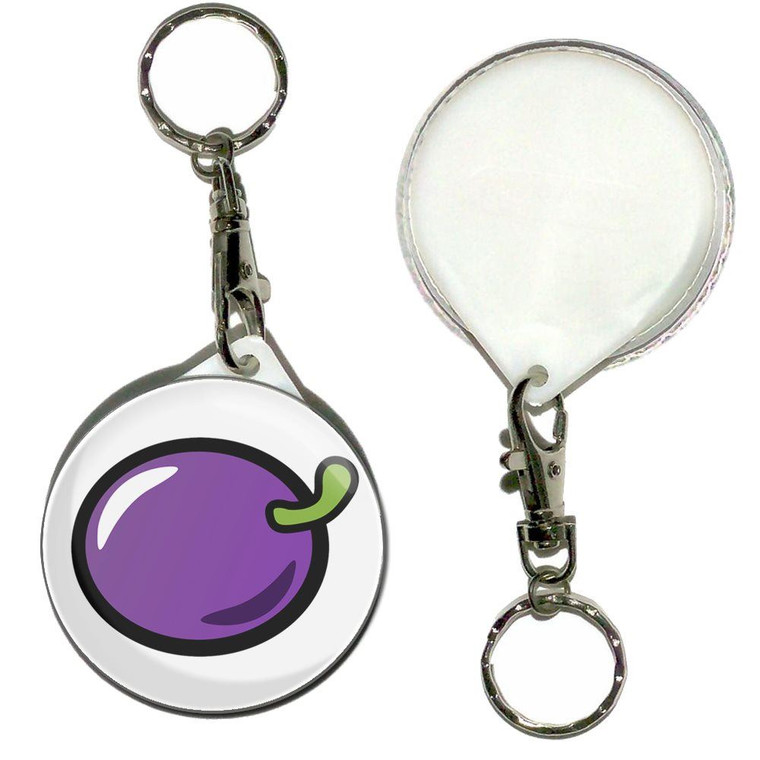 Fruit Machine Plum - 55mm Button Badge Key Ring