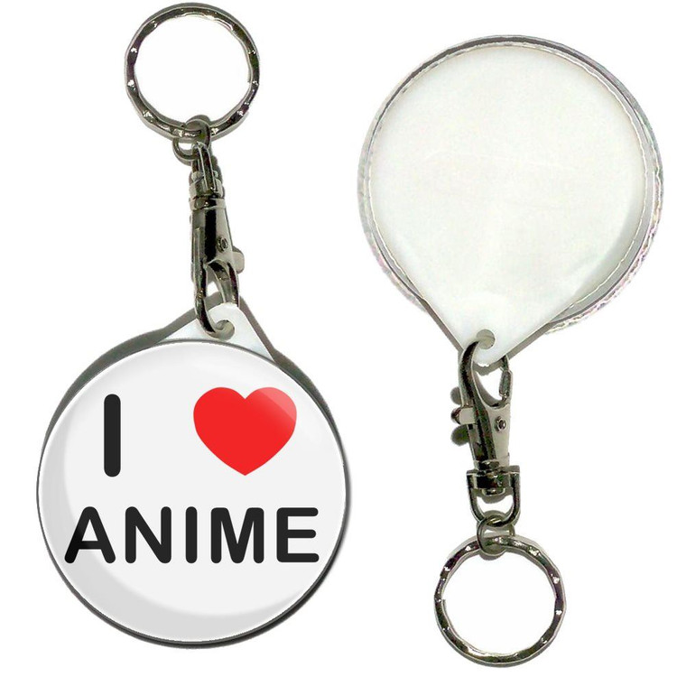 I Love Anime - 55mm Button Badge Key Ring