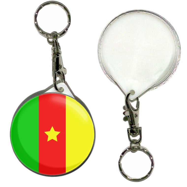 Cameroon Flag - 55mm Button Badge Key Ring